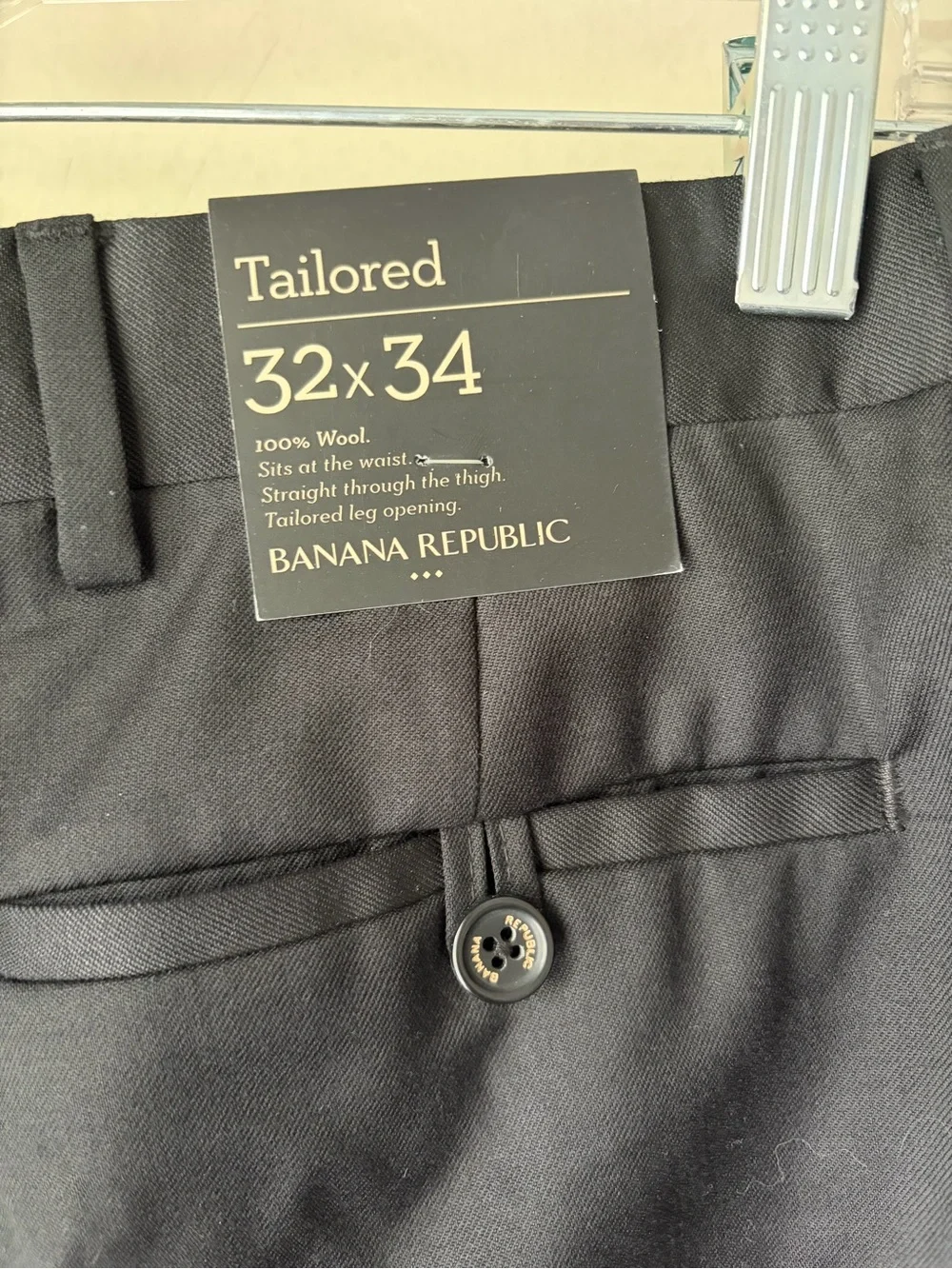 Men's Black Dress Pants - Classic Tailored Fit NWT banana republic